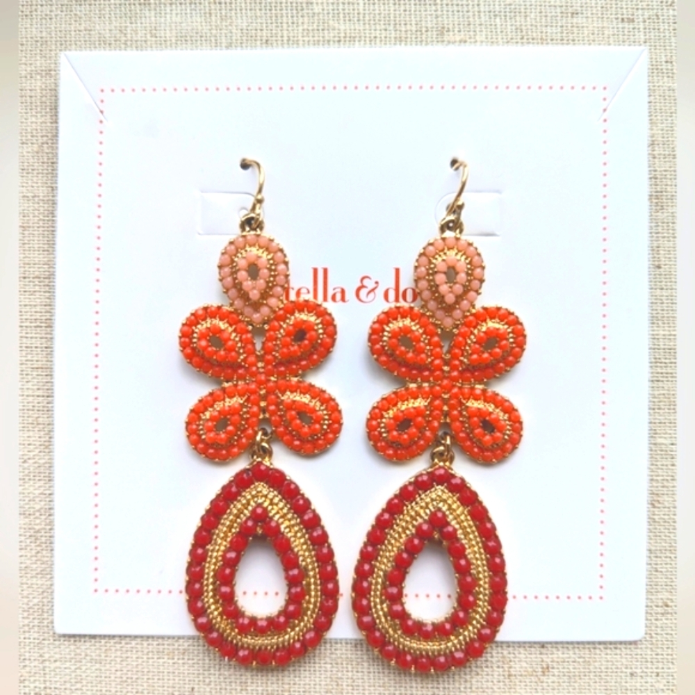 Stella & Dot Beaded Chandelier Earrings